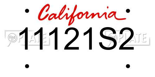 11121S2 California License Plate