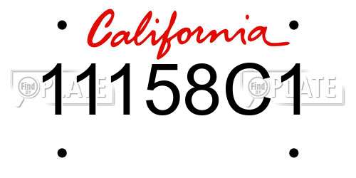 11158C1 California License Plate