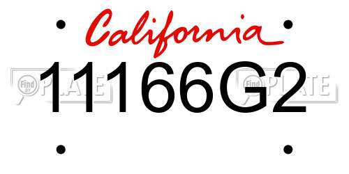 11166G2 California License Plate