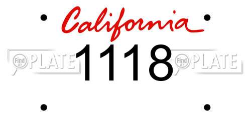 1118 California License Plate