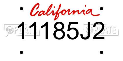 11185J2 California License Plate