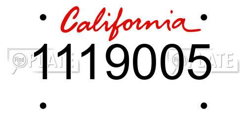 1119005 California License Plate