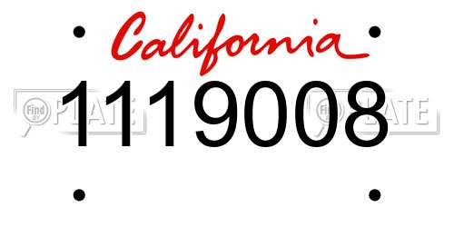1119008 California License Plate