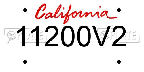 11200V2 California License Plate
