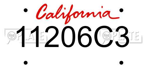 11206C3 California License Plate