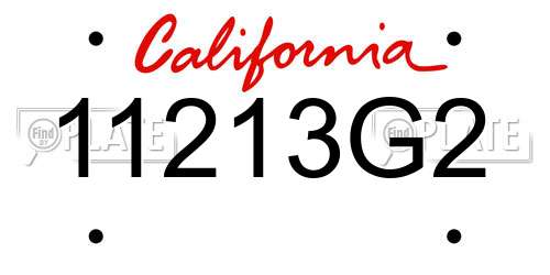 11213G2 California License Plate