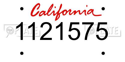 1121575 California License Plate