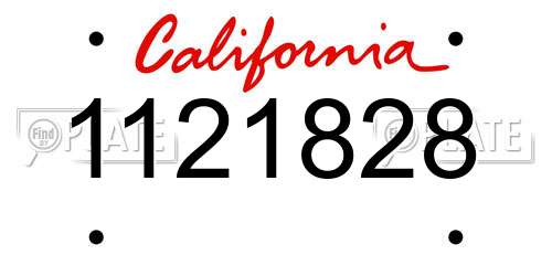 1121828 California License Plate