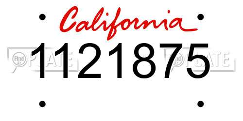 1121875 California License Plate