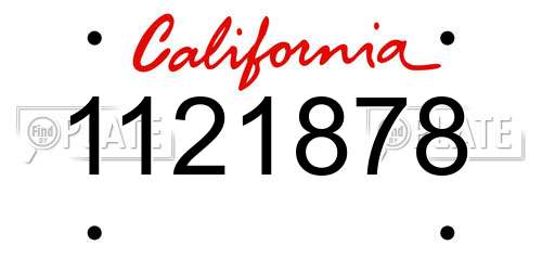 1121878 California License Plate