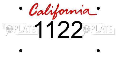 1122 California License Plate