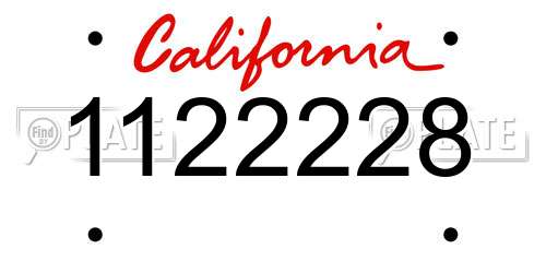 1122228 California License Plate