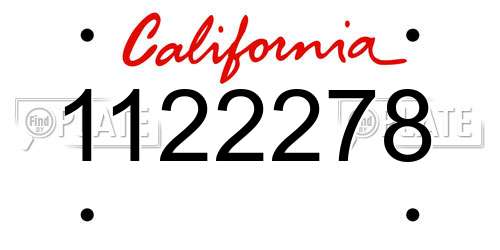 1122278 California License Plate