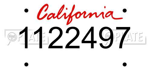 1122497 California License Plate