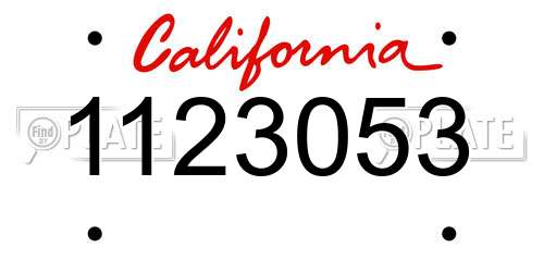 1123053 California License Plate