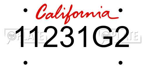 11231G2 California License Plate