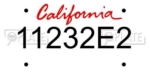 11232E2 California License Plate