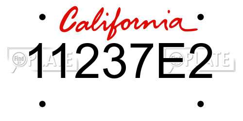 11237E2 California License Plate