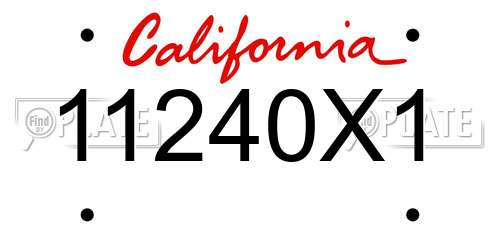11240X1 California License Plate