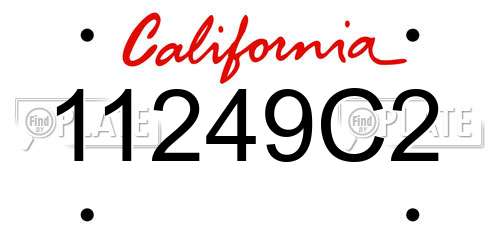 11249C2 California License Plate