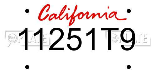 11251T9 California License Plate