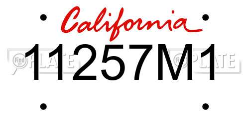 11257M1 California License Plate
