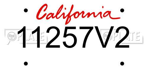 11257V2 California License Plate