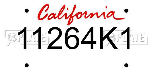 11264K1 California License Plate
