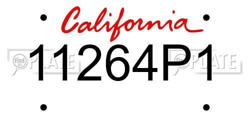 11264P1 California License Plate