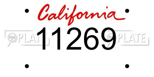 11269 California License Plate