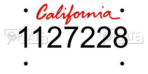 1127228 California License Plate