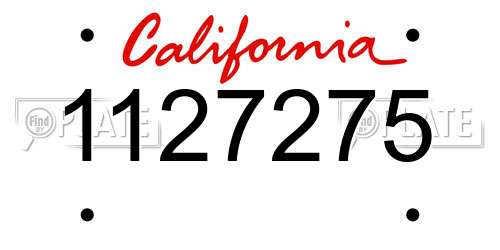 1127275 California License Plate