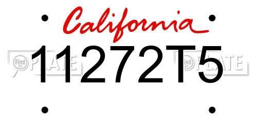 11272T5 California License Plate