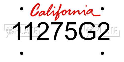 11275G2 California License Plate