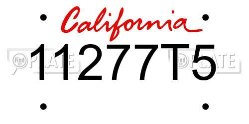 11277T5 California License Plate