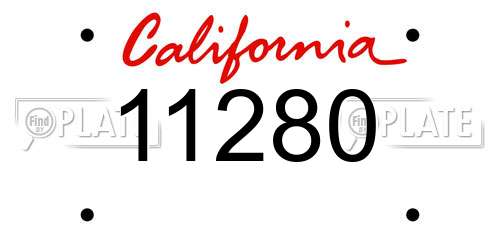 11280 California License Plate