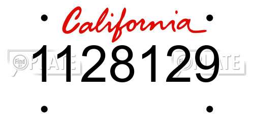 1128129 California License Plate