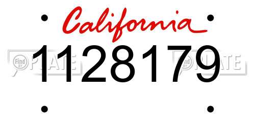 1128179 California License Plate