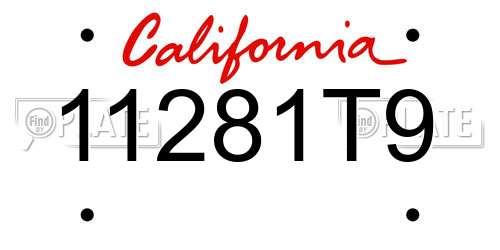 11281T9 California License Plate