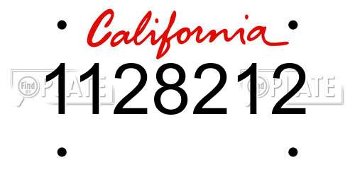 1128212 California License Plate