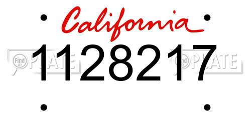 1128217 California License Plate