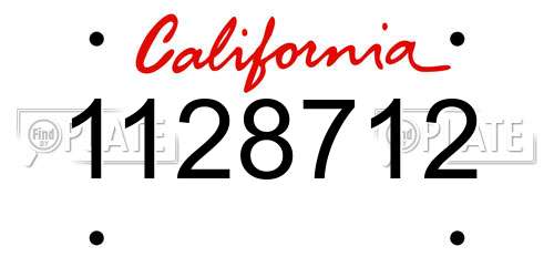 1128712 California License Plate
