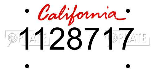 1128717 California License Plate