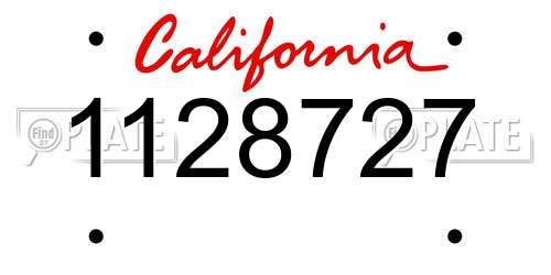 1128727 California License Plate