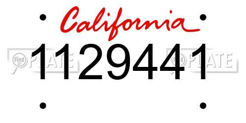 1129441 California License Plate