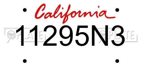 11295N3 California License Plate