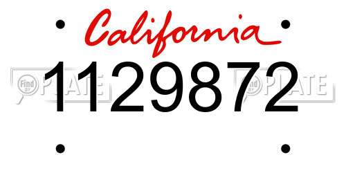 1129872 California License Plate