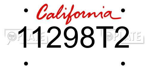 11298T2 California License Plate