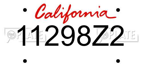 11298Z2 California License Plate