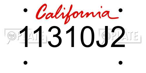 11310J2 California License Plate